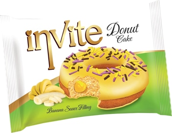 Пончик DONAT INVITE (банановая начинка) 40 грамм