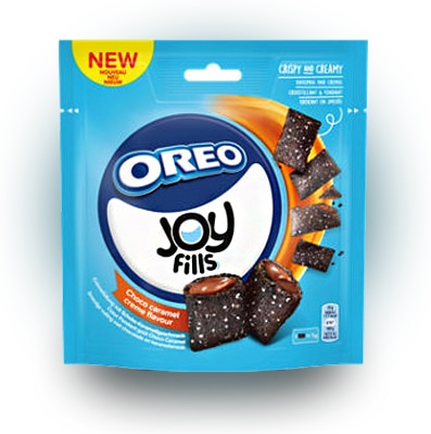 Подушечки с шоколадной начинкой Oreo Joy Fills Choco caramel creme flavor Cookies 90 грамм